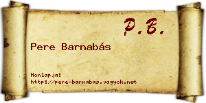 Pere Barnabás névjegykártya